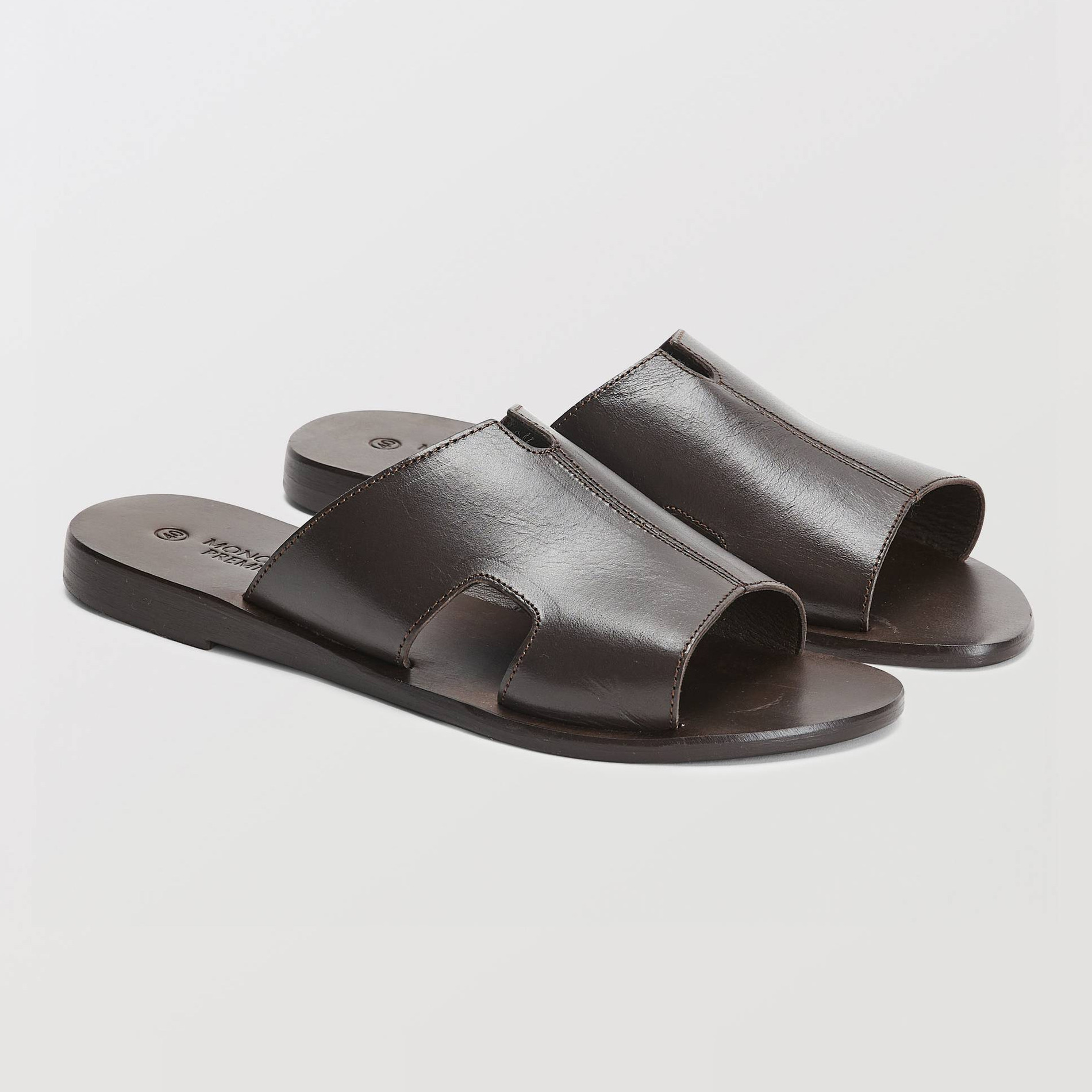 Mules en cuir, MONOPRIX