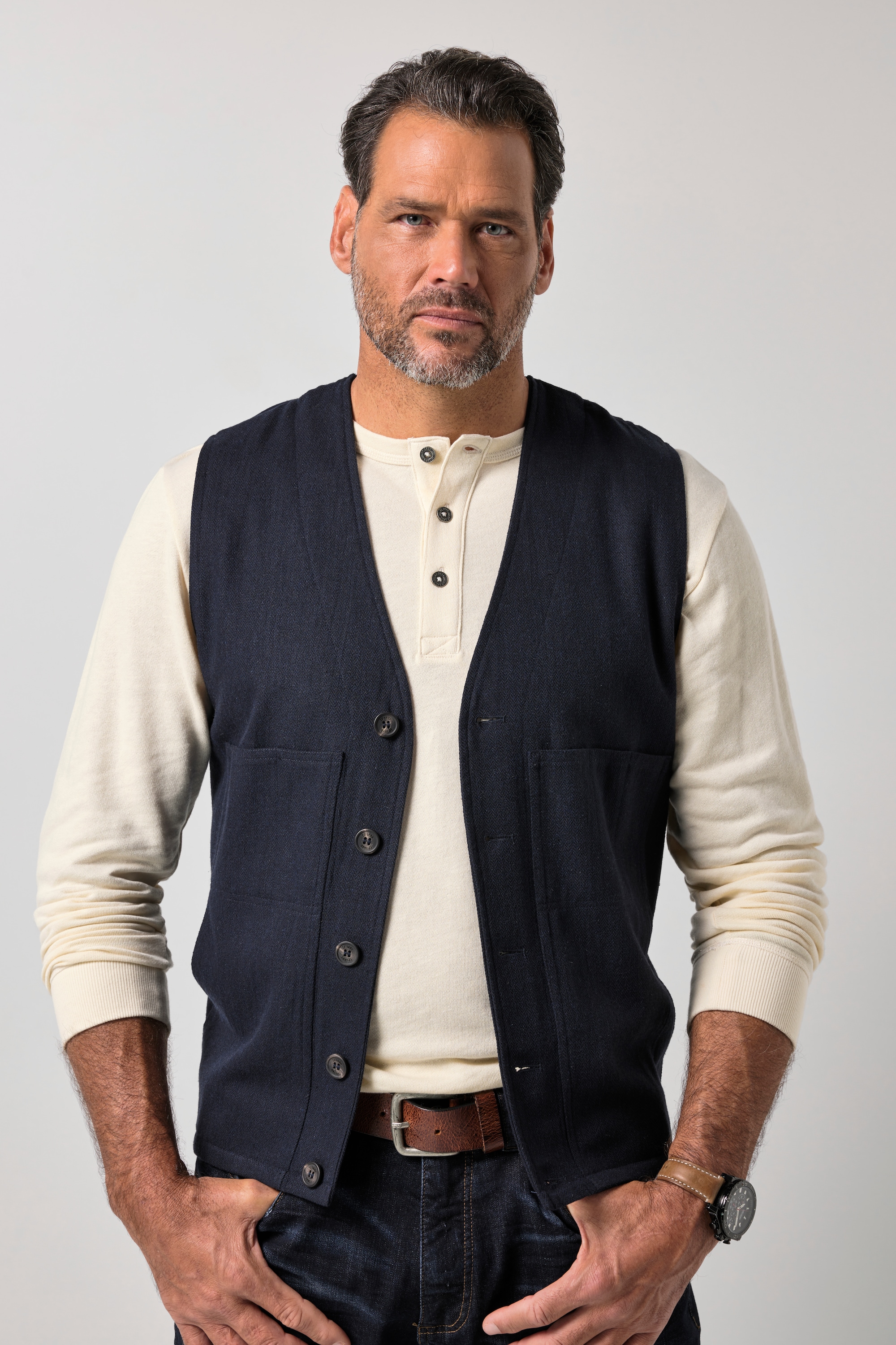 Gilet FLEXNAMIC®, tweed, motif à chevrons, JP1880