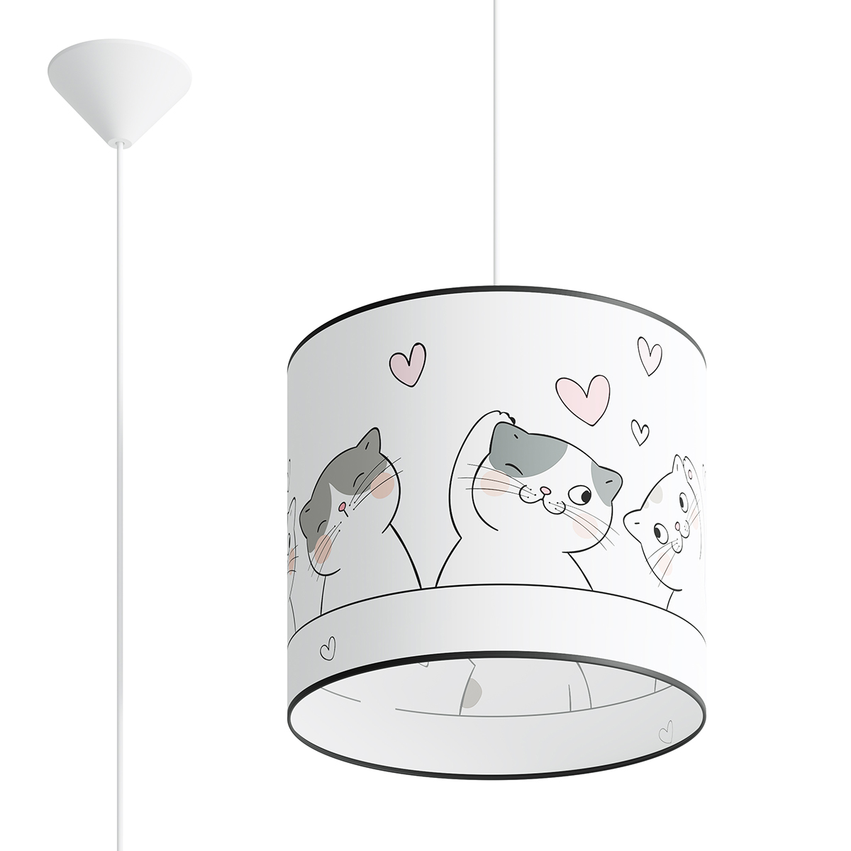 Suspension PVC Multicolore E27 1 Chat 3d 30, EDEN