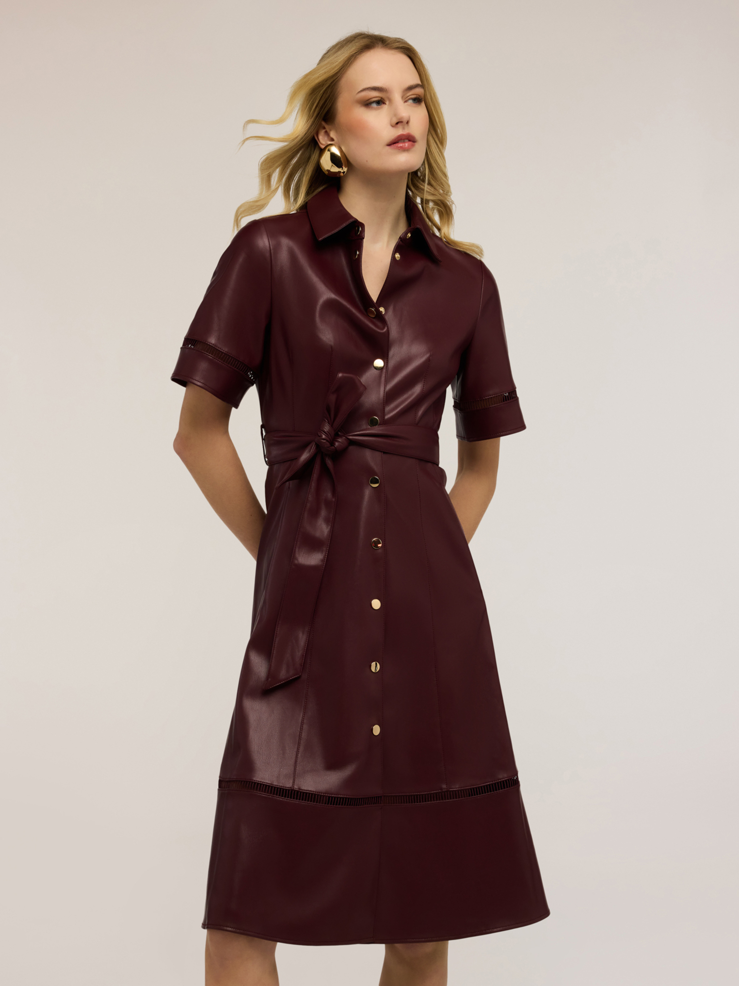 Robe chemisier avec détails ajourés, MOTIVI