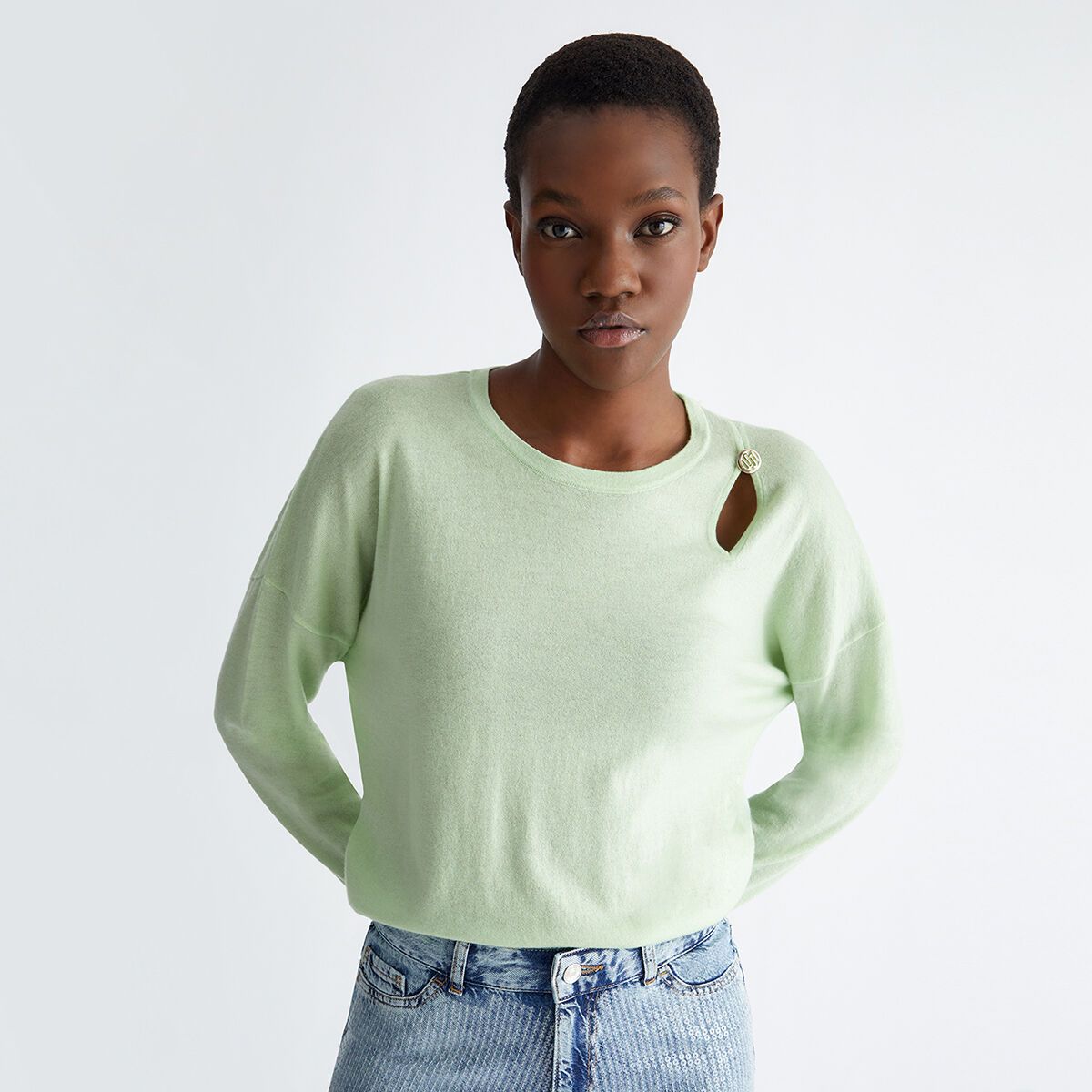 Pull discount vert menthe