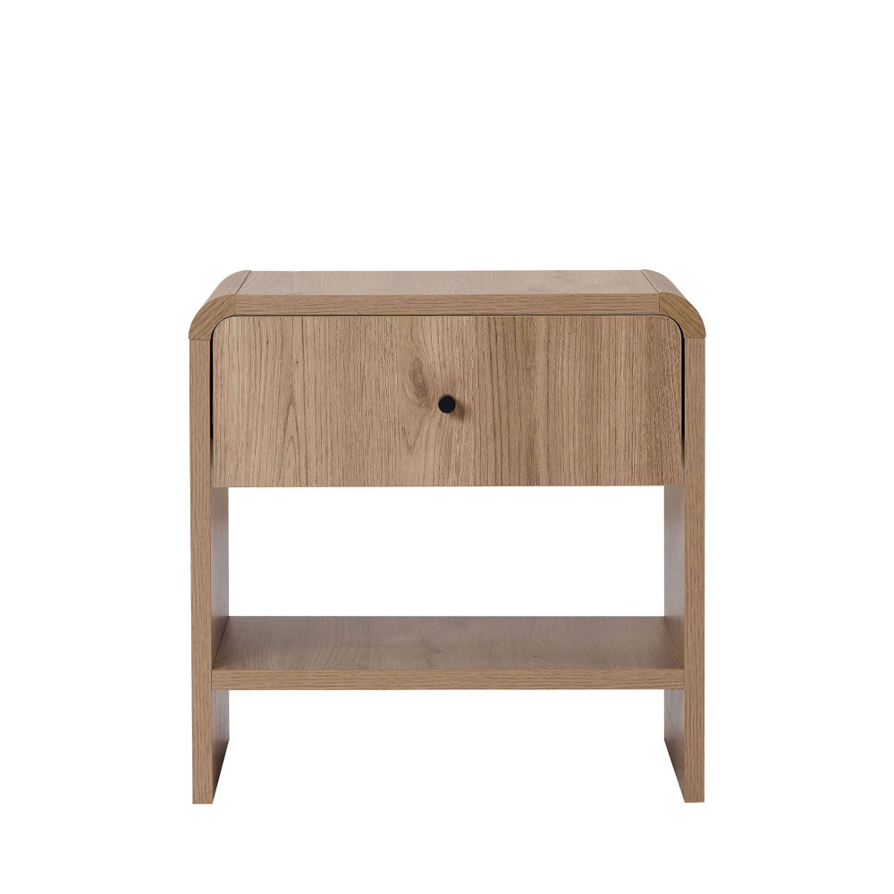 Table de chevet 1 tiroir aux bords arrondis en bois- MILANO, DRAWER