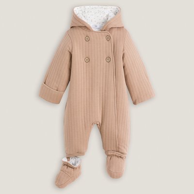 Mid-Season Hooded Pramsuit in Cotton Mix LA REDOUTE COLLECTIONS