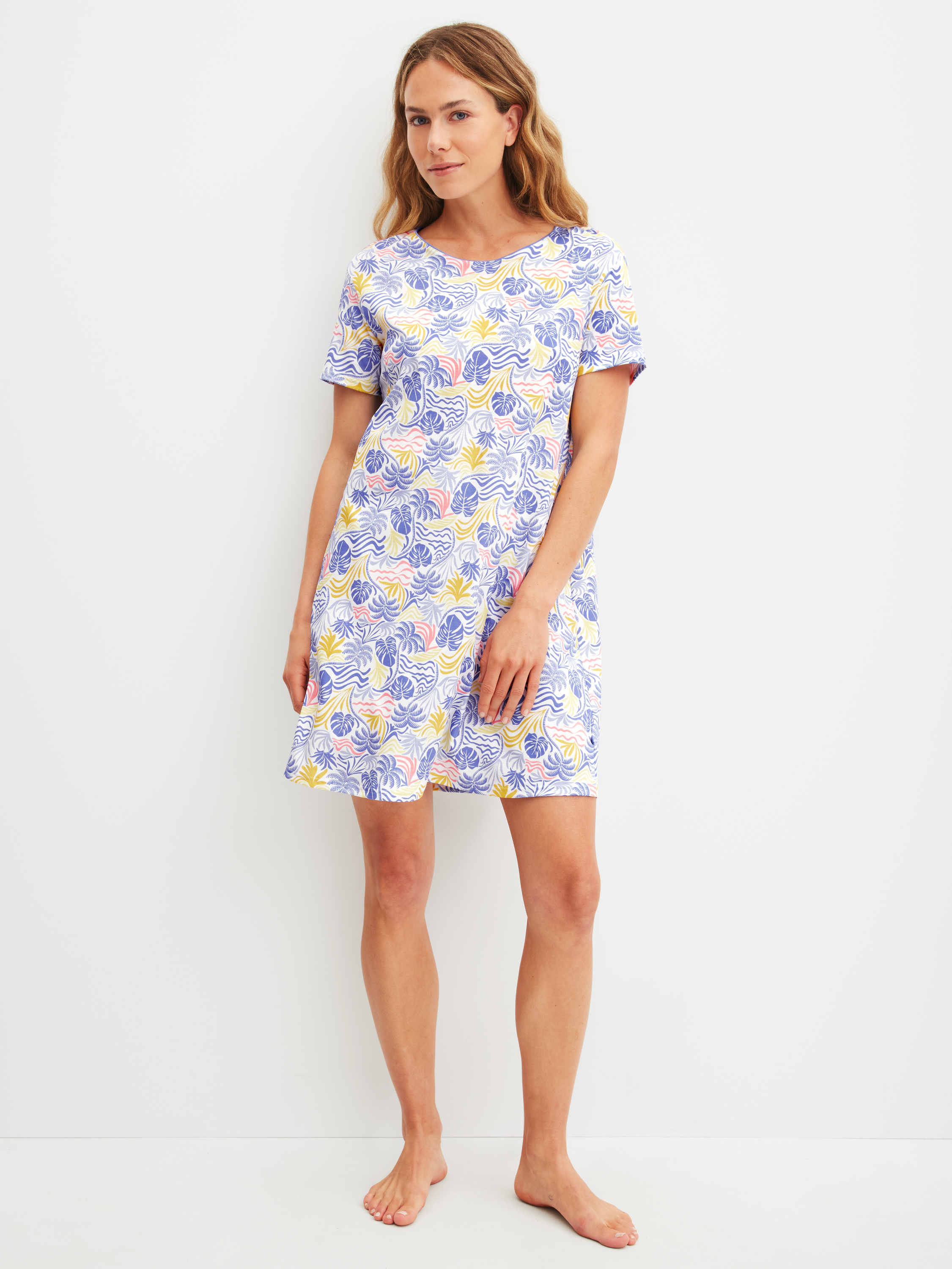 Chemise de nuit manches courtes Coton COASTAL DREAMS, CALIDA