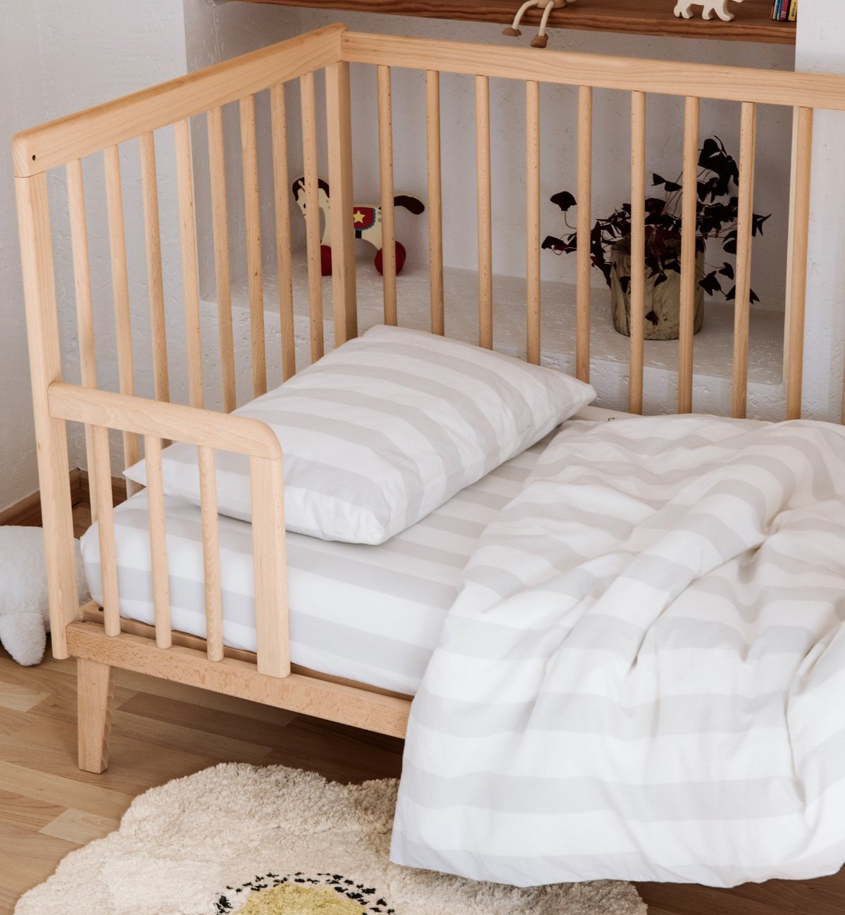 Housse de couette bébé Percale de Coton Bio MAXI-RAYURE, KADOLIS