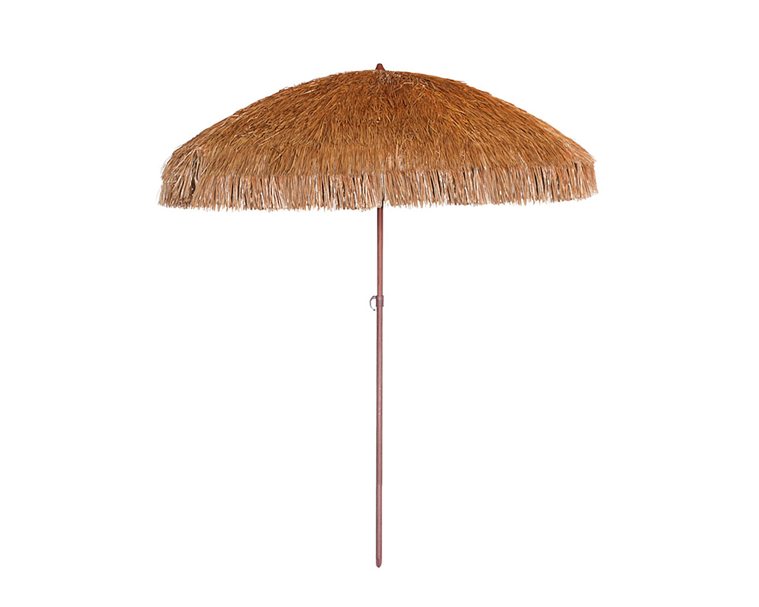 Parasol clair à franges en acier finition bois naturel HAWAI, DCB GARDEN