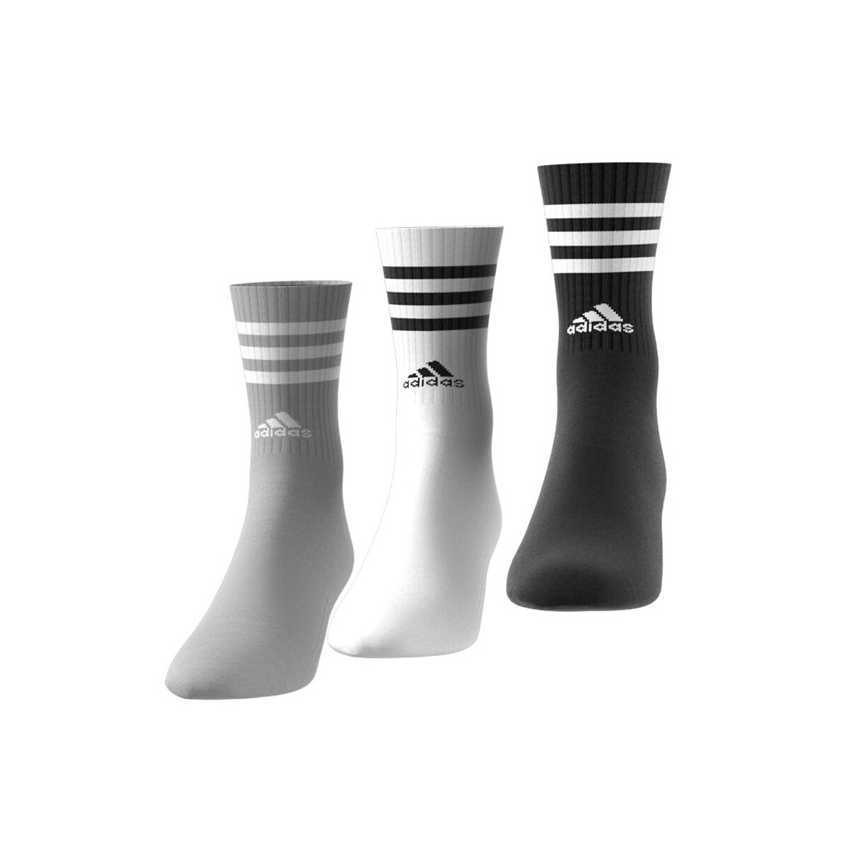 Lote de 3 pares de calcetines altos negro + gris Adidas Performance | La Redoute