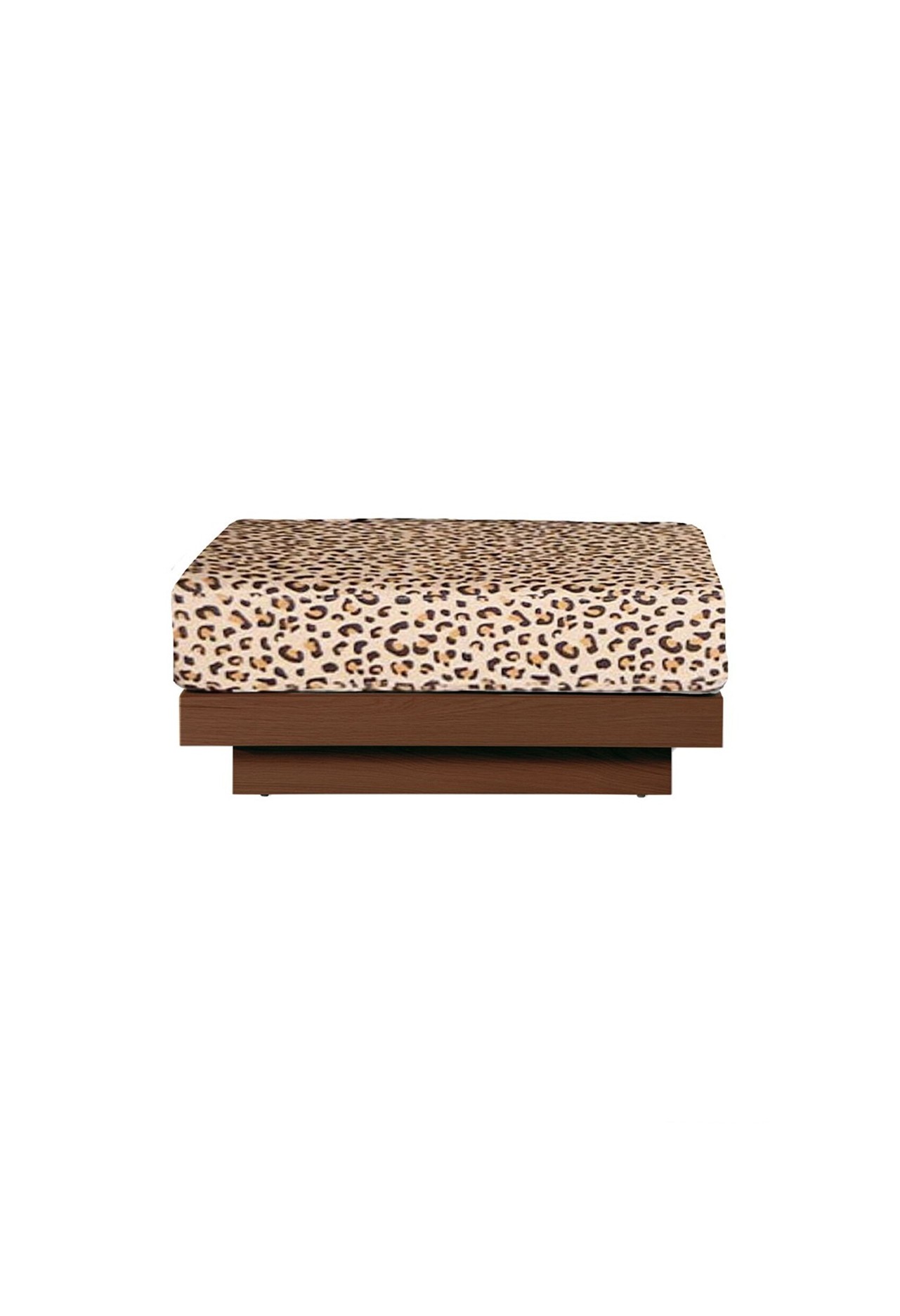Pouf en bouclette finition noyer, GABRIELLE PARIS