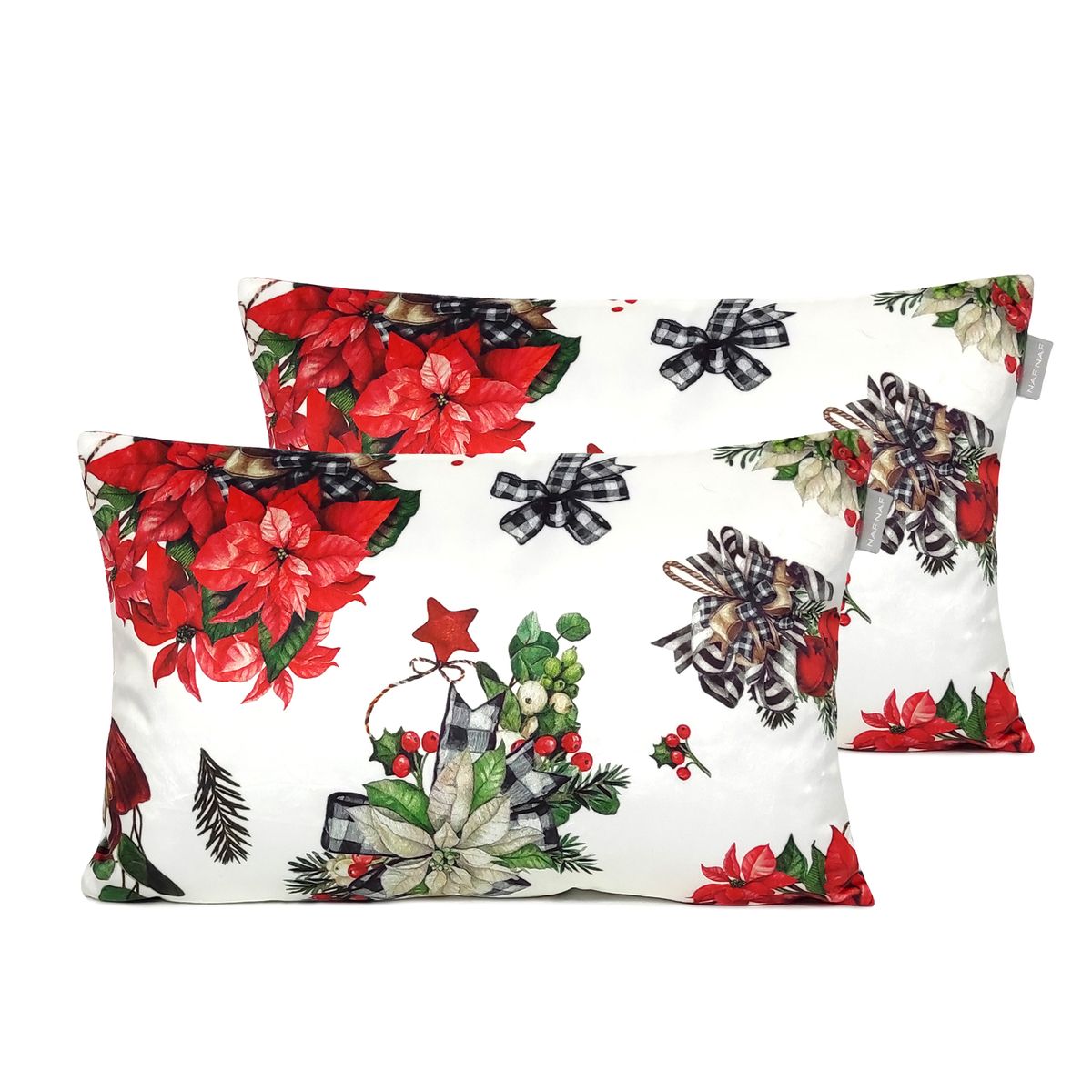 Lot de 2 housses de coussin en velour de NOËL RIBBON, NAF NAF HOME