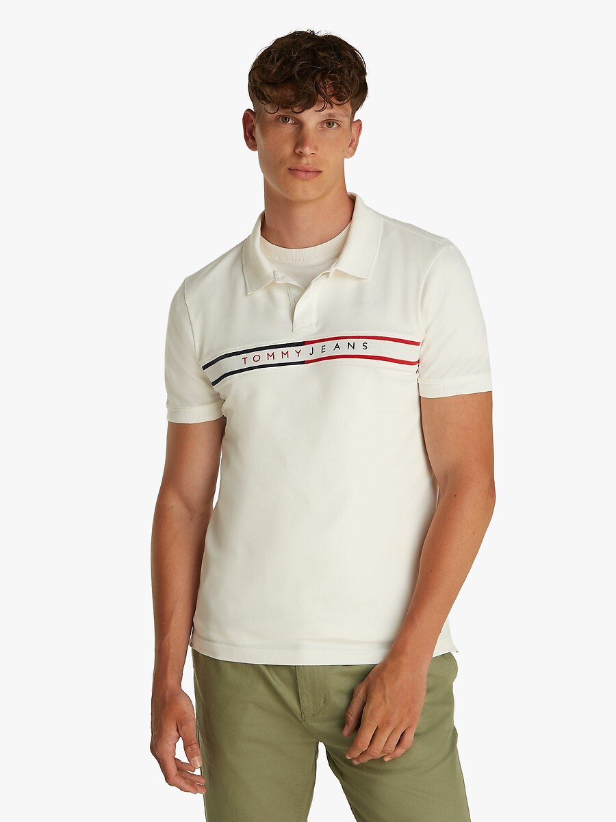 Slim-fit polo met gekleurde strepen
