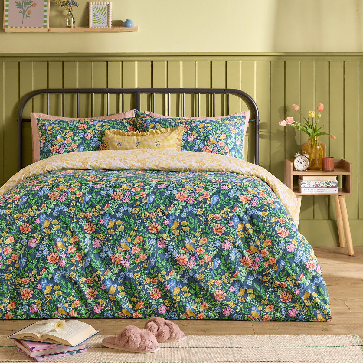 Emerie Floral Reversible Duvet Cover and Pillowcase Set, FURN.
