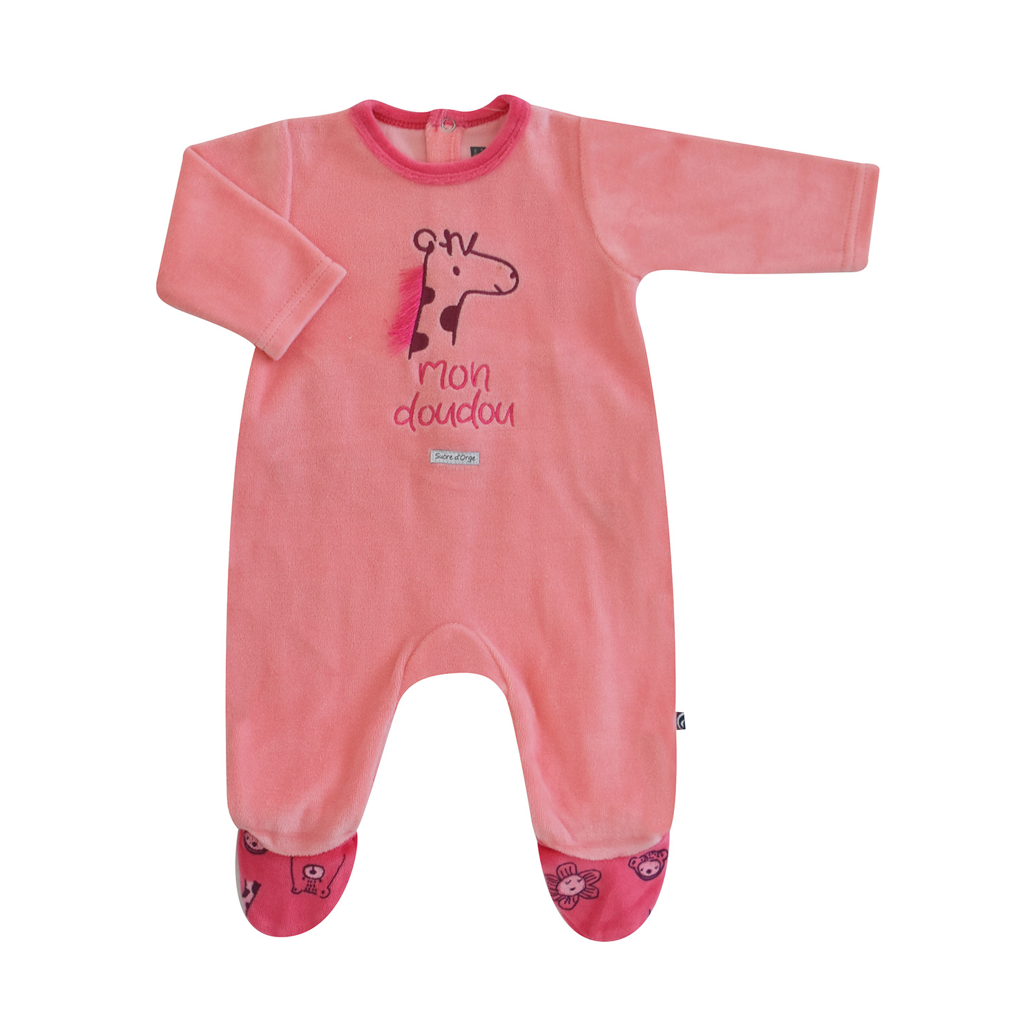 Pyjama fille velours ouverture dos elyssia, SUCRE D'ORGE