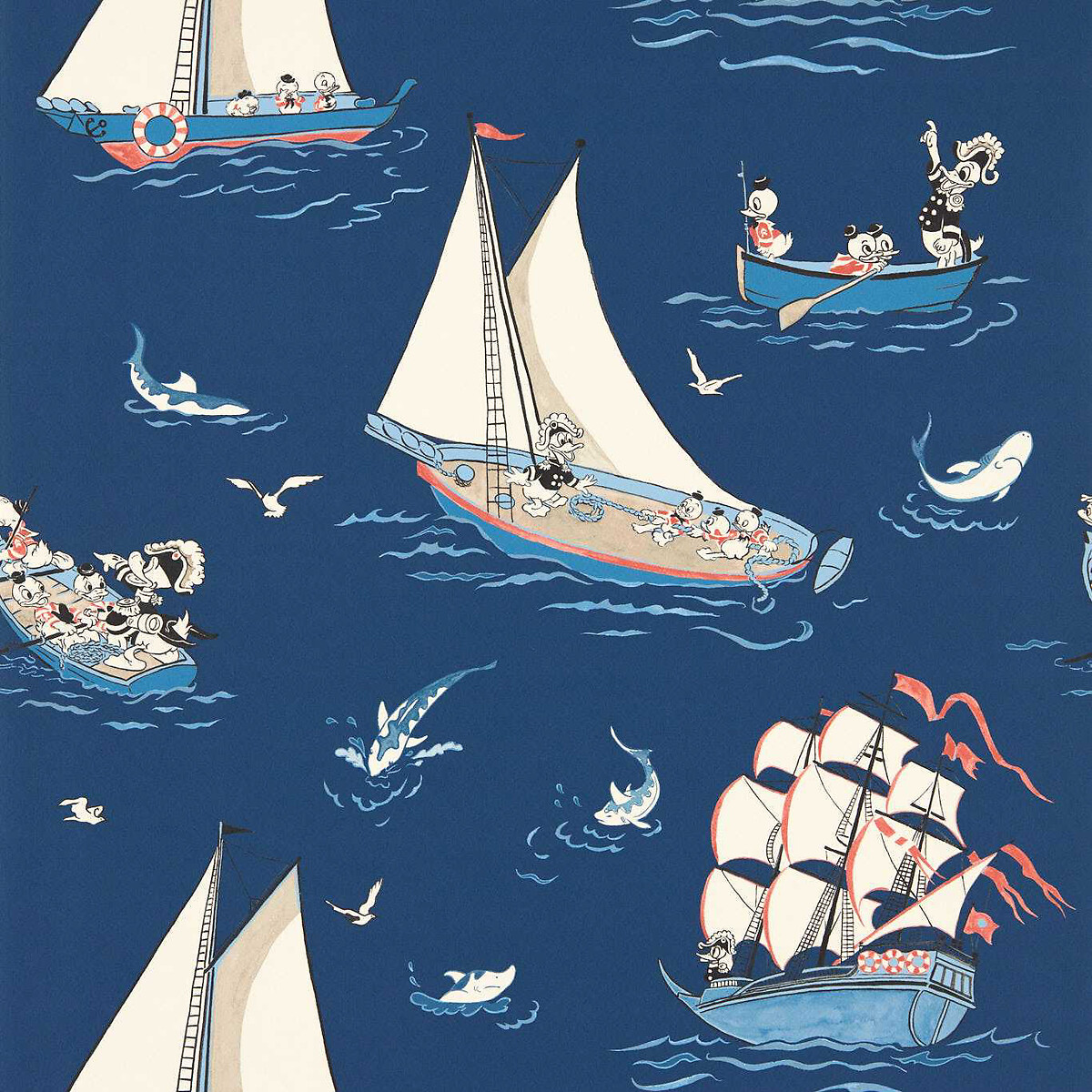 Donald Nautical Night Fishing Wallpaper, SANDERSON X DISNEY