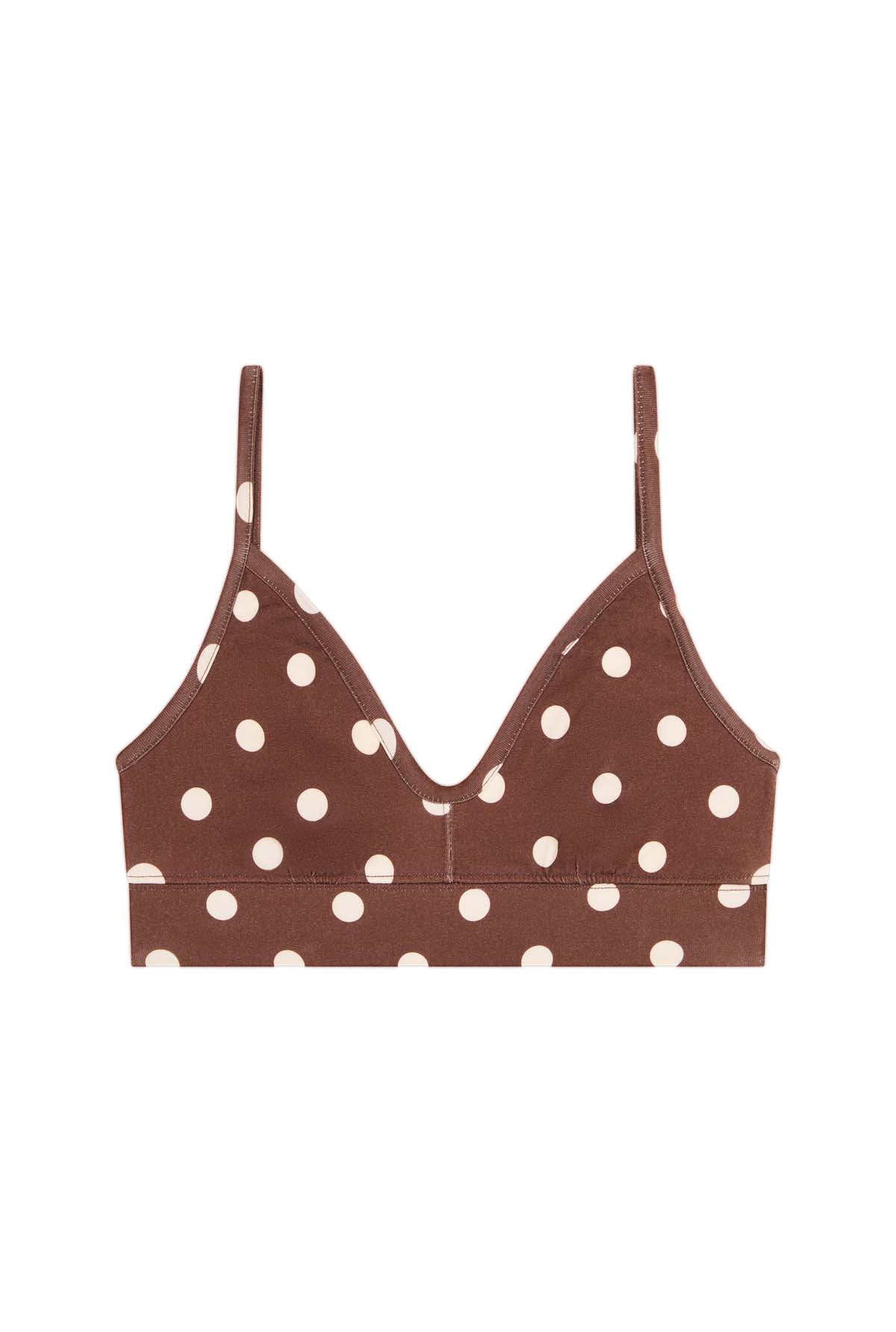 Brassière coton imprimé pois marron, WE ARE JOLIES