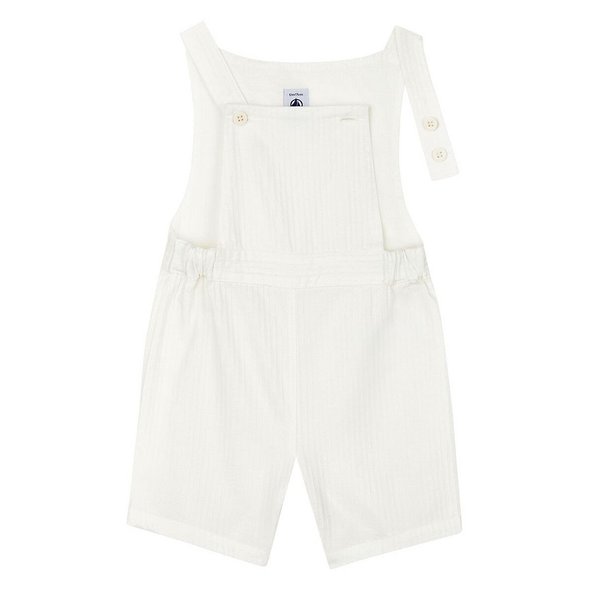 Striped cotton short dungarees, 6 