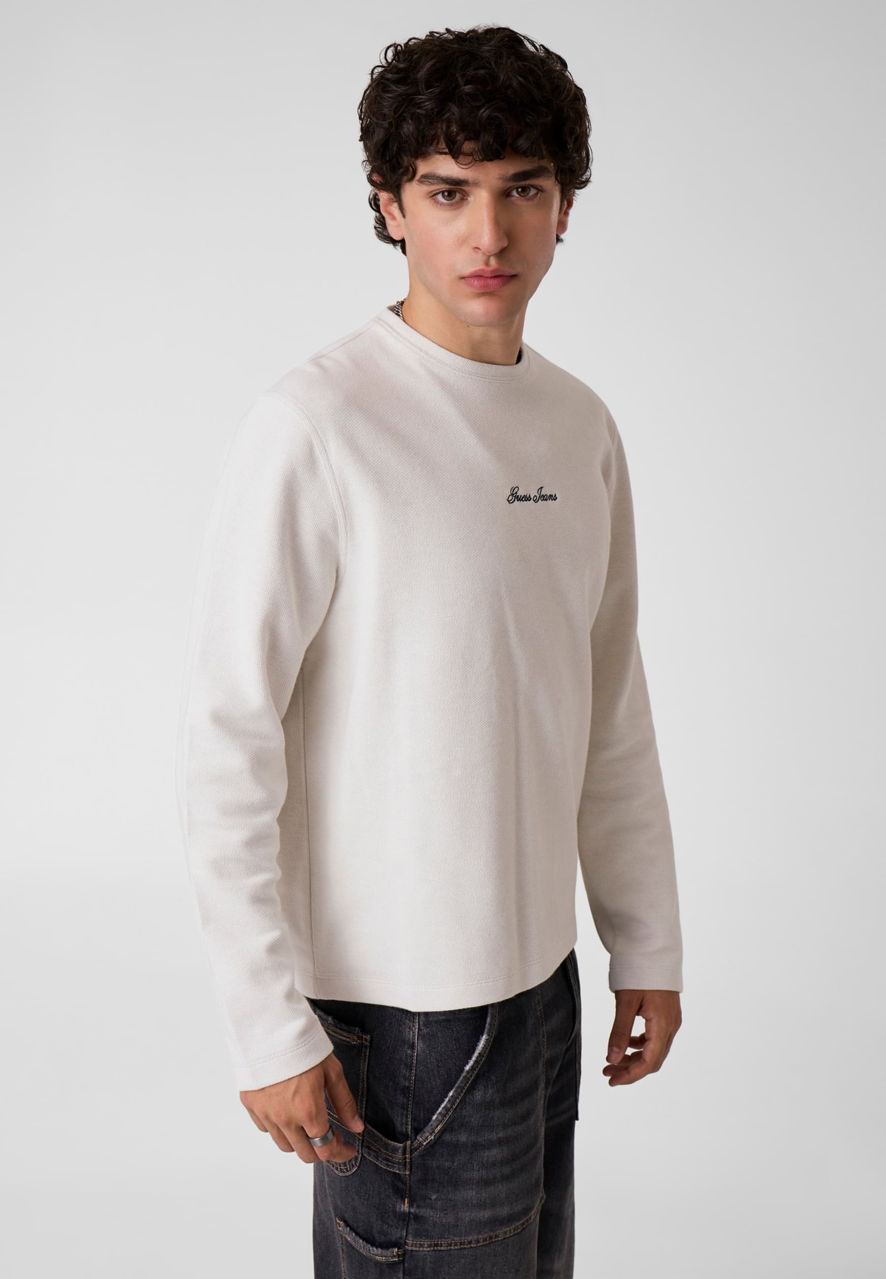 T-Shirt À Manches Longues Avec Logo, GUESS JEANS