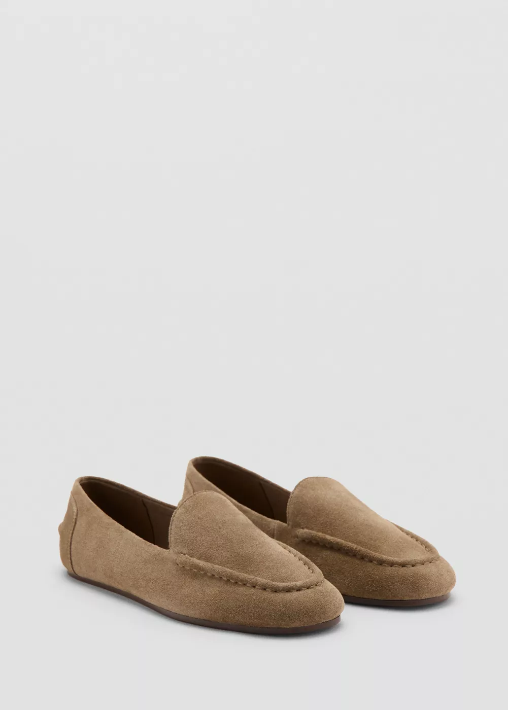 Mocassins croûte de cuir, MANGO