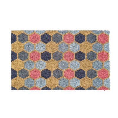 Hexagon Print Coir Doormat MY MAT COIR