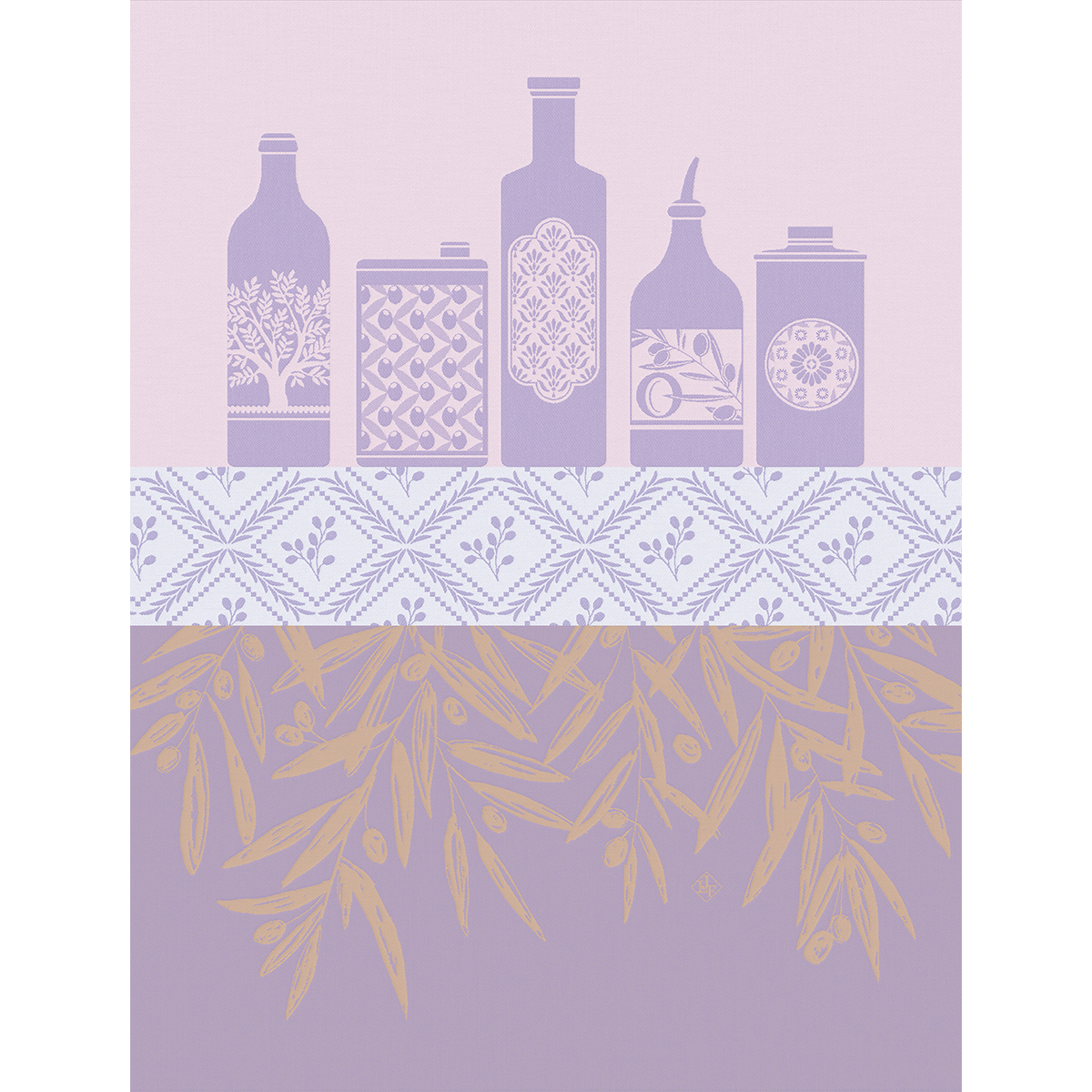 Torchon en Coton, HUILES PROVENÇALES, LE JACQUARD FRANCAIS