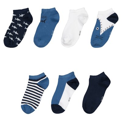 Pack of 7 Pairs of Shark Socks in Cotton Mix LA REDOUTE COLLECTIONS