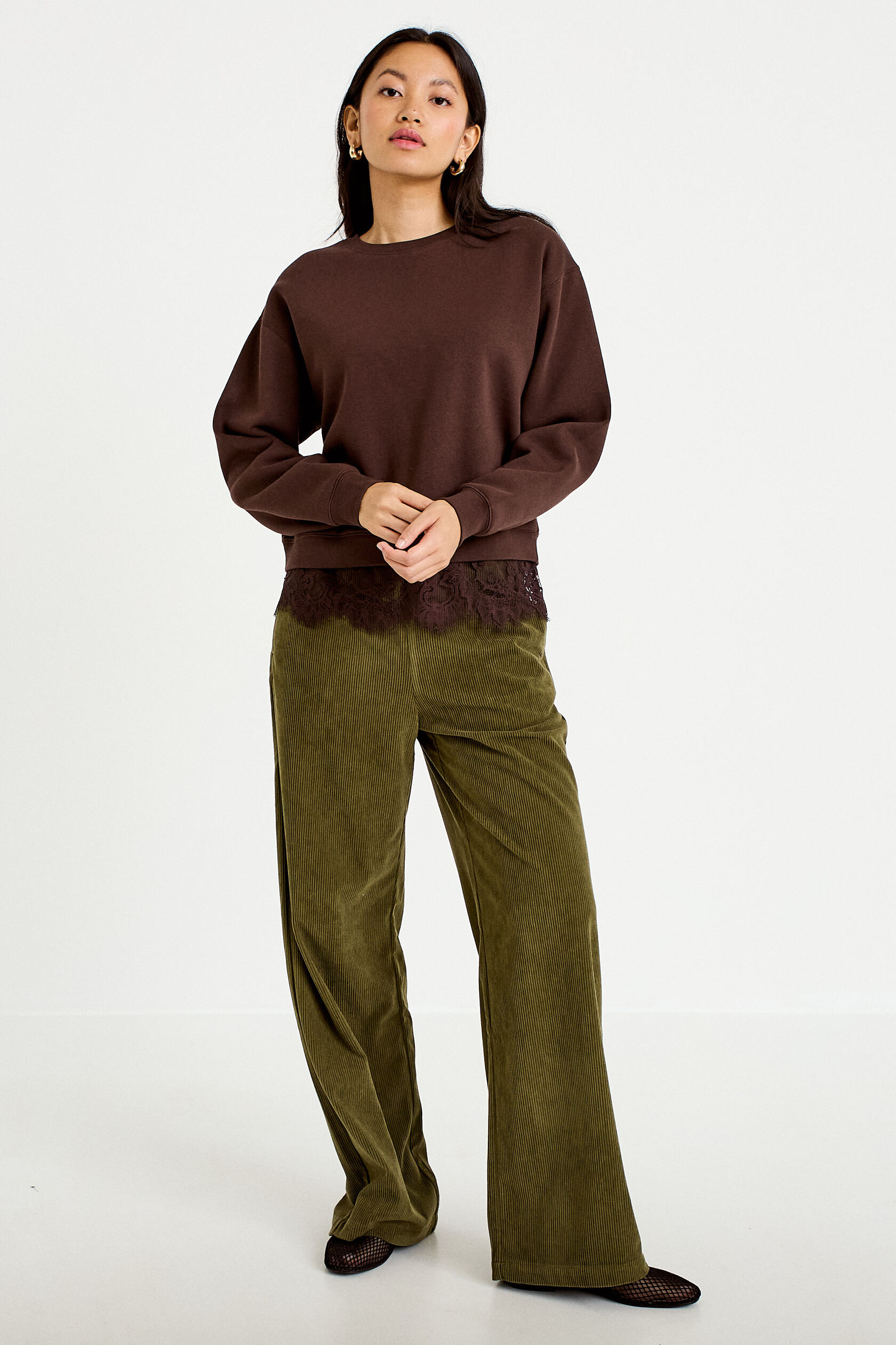 Pantalon bootcut taille standard velours, CACHE CACHE