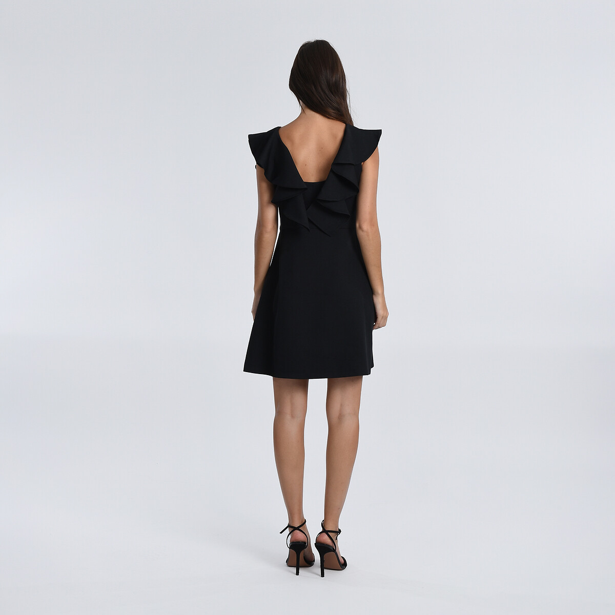 Ruffle short sale sleeve dress