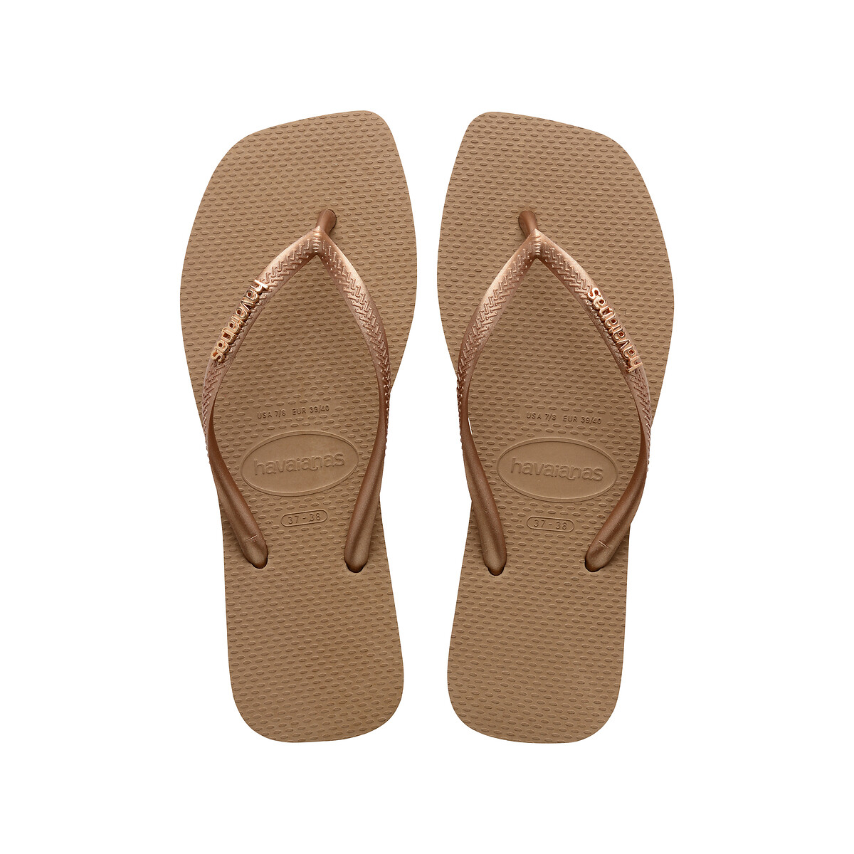 Tongs Slim Square Logo Metallic