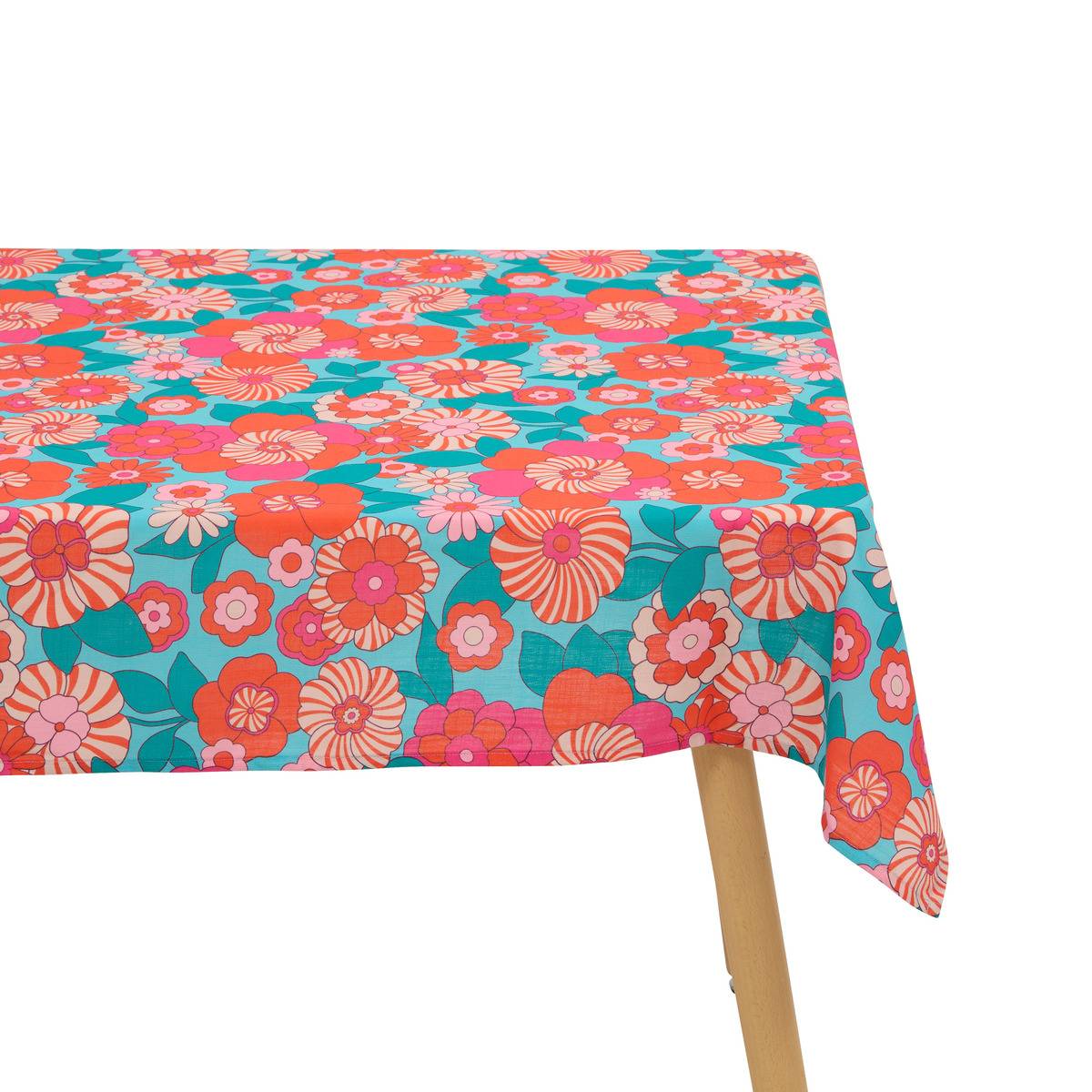Nappe motif fleurs 140x240cm CHA CHA POP, ATMOSPHERA