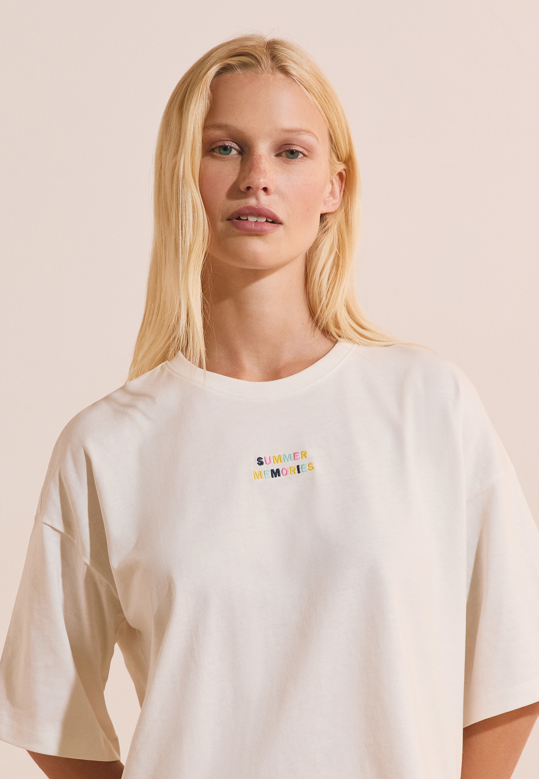 T-shirt de pyjama en coton avec écriture ALMIA, ETAM