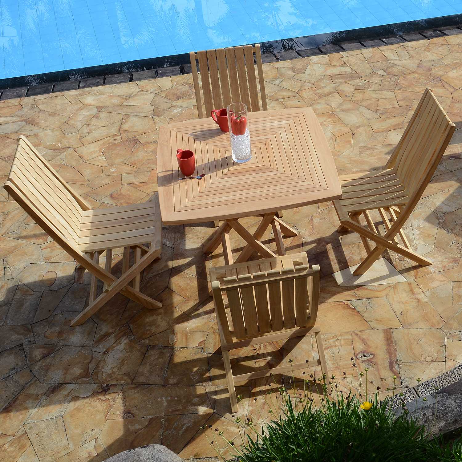 Salon de jardin en teck massif Antibes, 4 places, TECK ATTITUDE