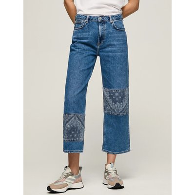 Andi Bandana Straight Jeans, Mid Rise PEPE JEANS