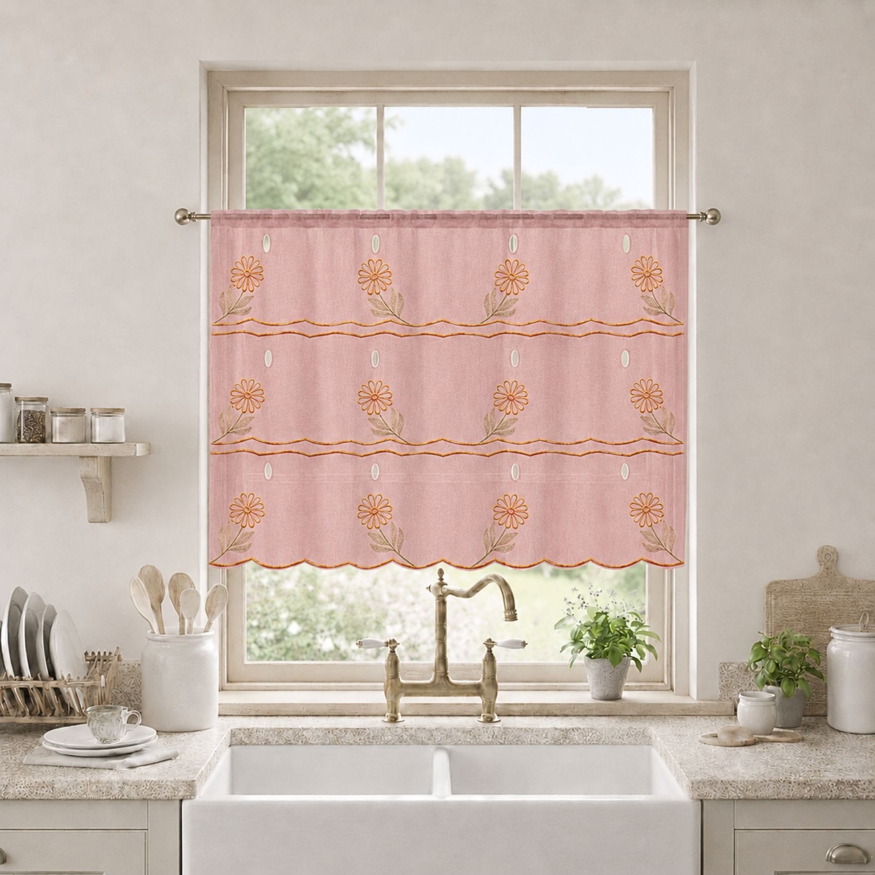 Modulable brodé à motifs fleuris, HOME MAISON