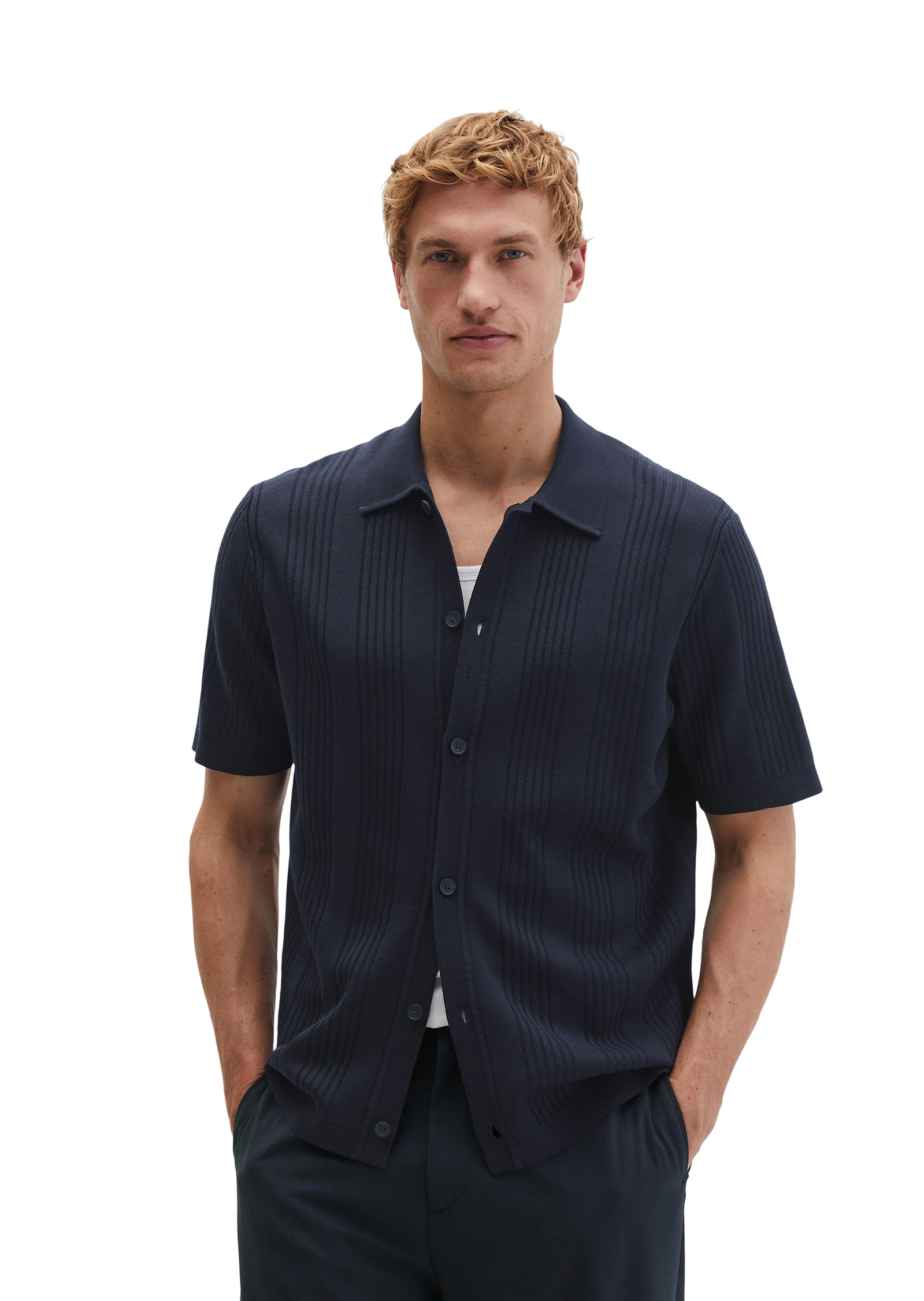 T-shirt à manches courtes en maille fine Travel Collection en pur coton bio, MARC O'POLO