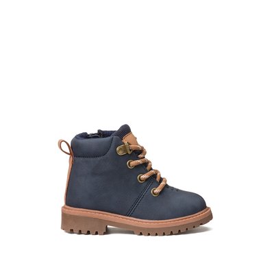 Kids Mountain Style Ankle Boots with Zip Fastening and Laces LA REDOUTE COLLECTIONS