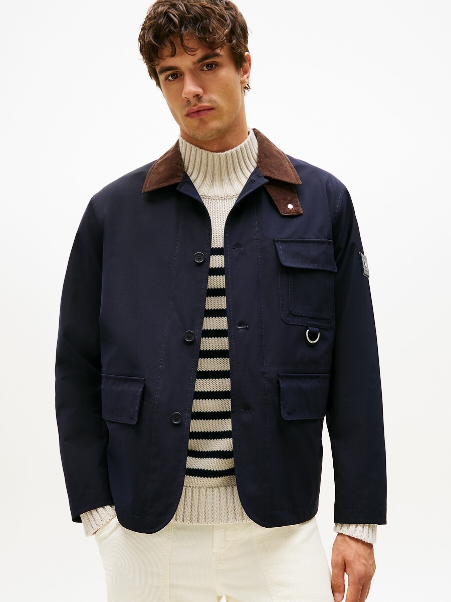Veste style barn jacket à col contrasté, TOMMY HILFIGER