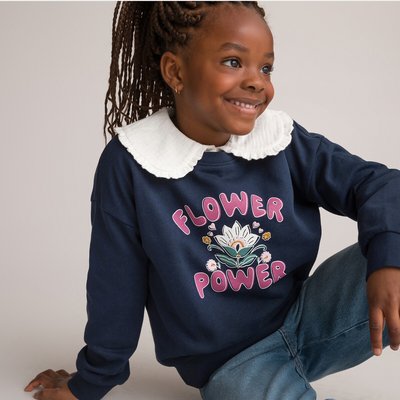 Sweatshirt mit Rundhals und Blumenmotiv vorne LA REDOUTE COLLECTIONS
