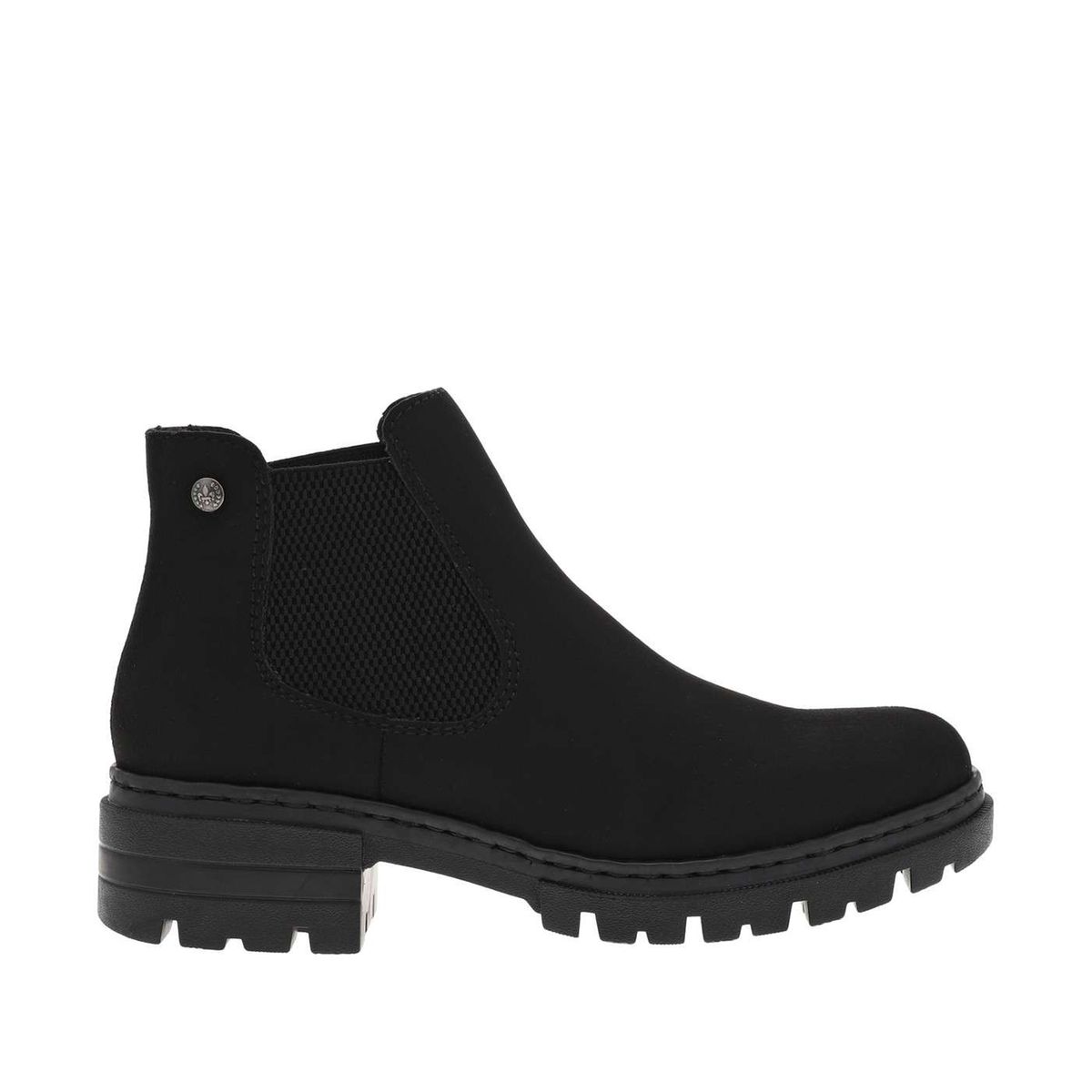 Boots simili cuir noir fourr es semelle paisse lacets fins et