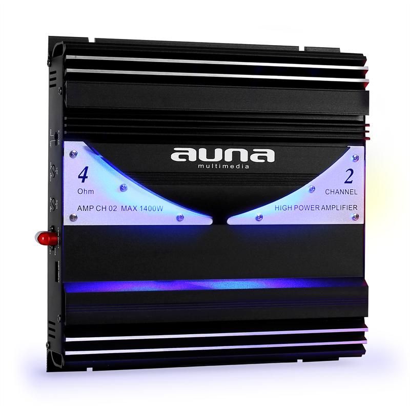 HP 16,5 cm, fourni avec câbles electronic star Auna Black Line 200 - Noir Set sonorisation Auto Pack ampli Enceintes pour Voiture