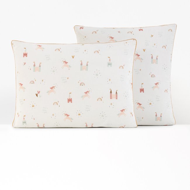 Unicorn Castle 100% Cotton Pillowcase, printed, LA REDOUTE INTERIEURS