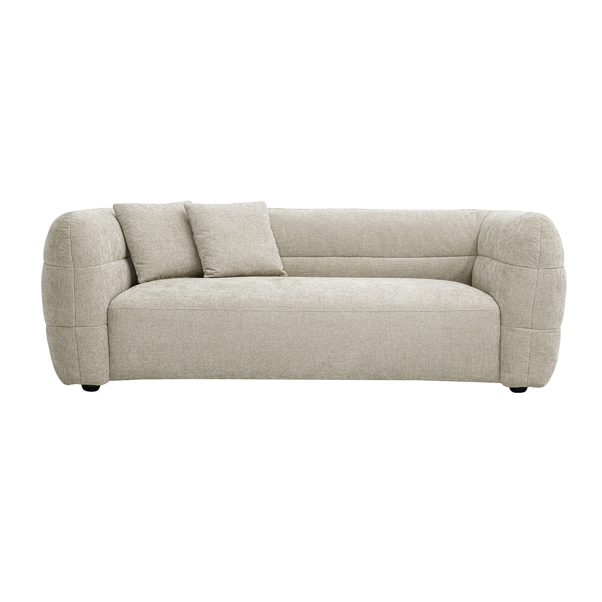 Canapé 3 places en tissu effet velours texturé beige JOYA, MILIBOO