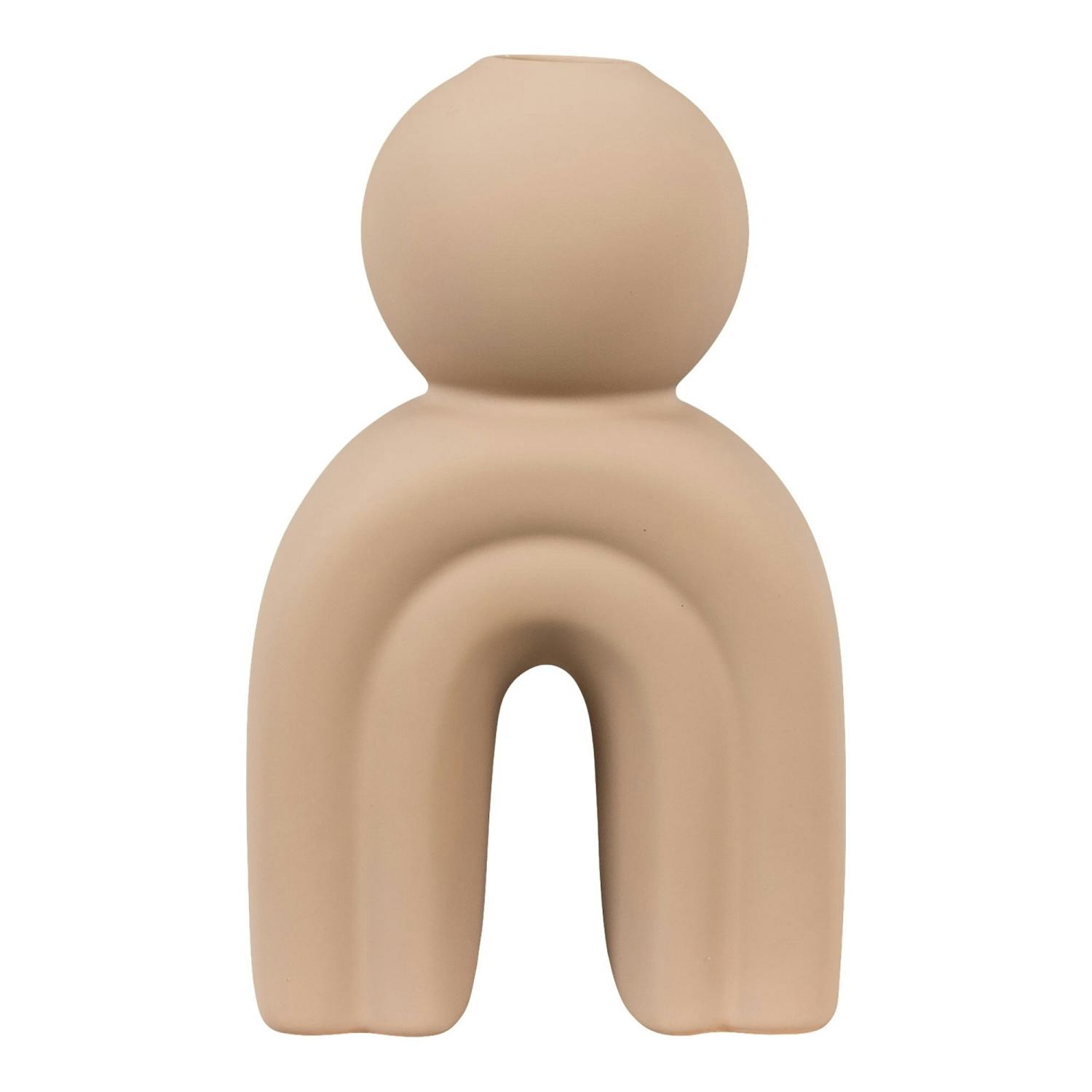 Bougeoir design arche en céramique marron, PIER IMPORT