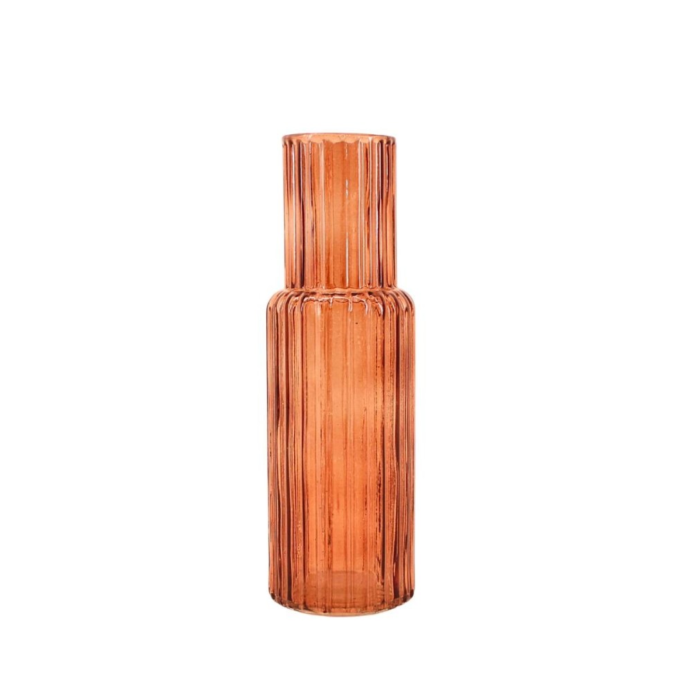 Vase en verre strié, H25cm, ORNAMI