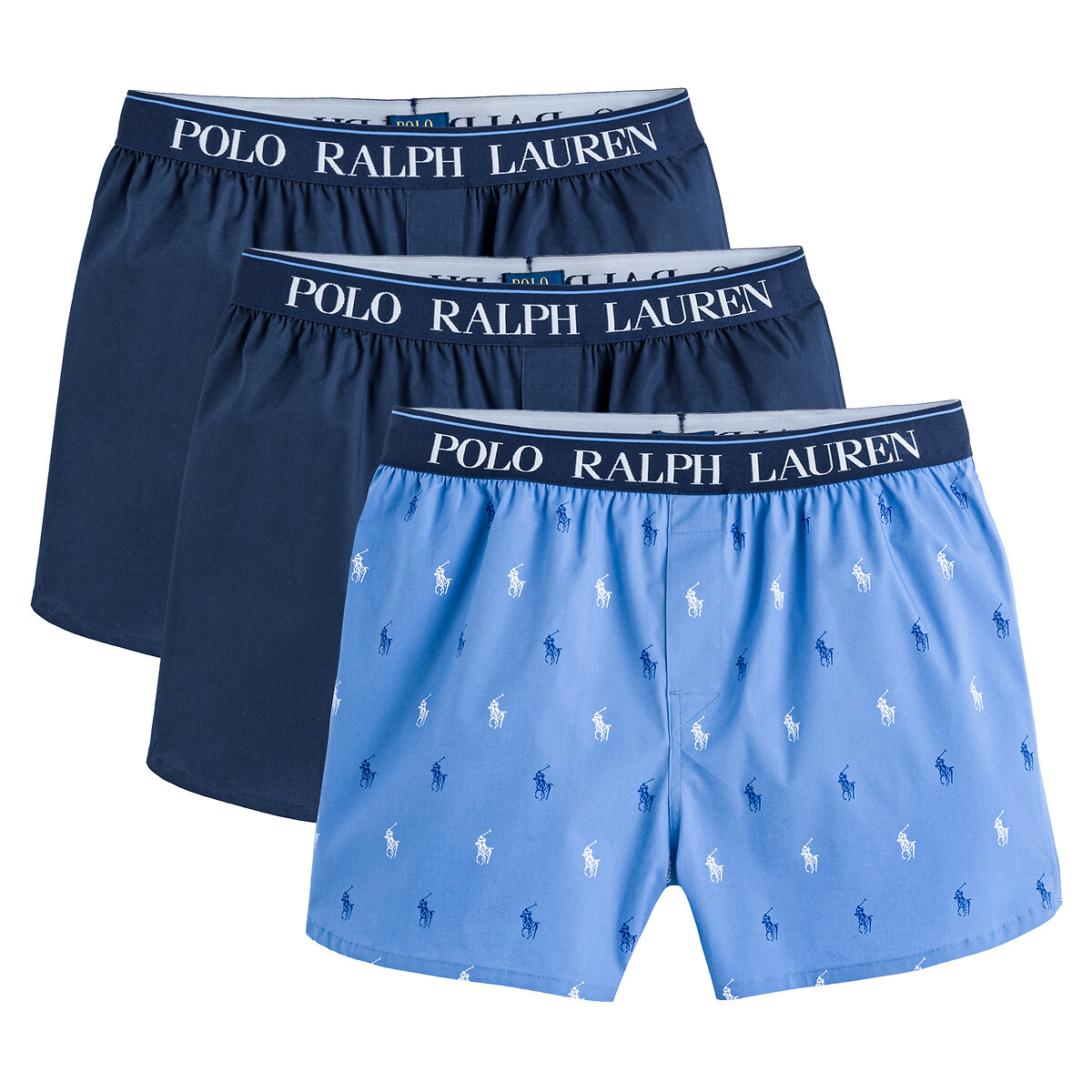 Beeldhouwer Afwijken zoete smaak Set van 3 boxershorts met elastische tailleband blauw + lichtblauw +  marineblauw Polo Ralph Lauren | La Redoute