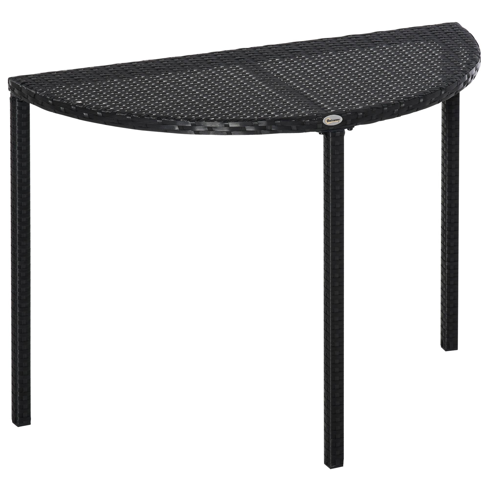 Table d'appoint en rotin Résine Noir, OUTSUNNY