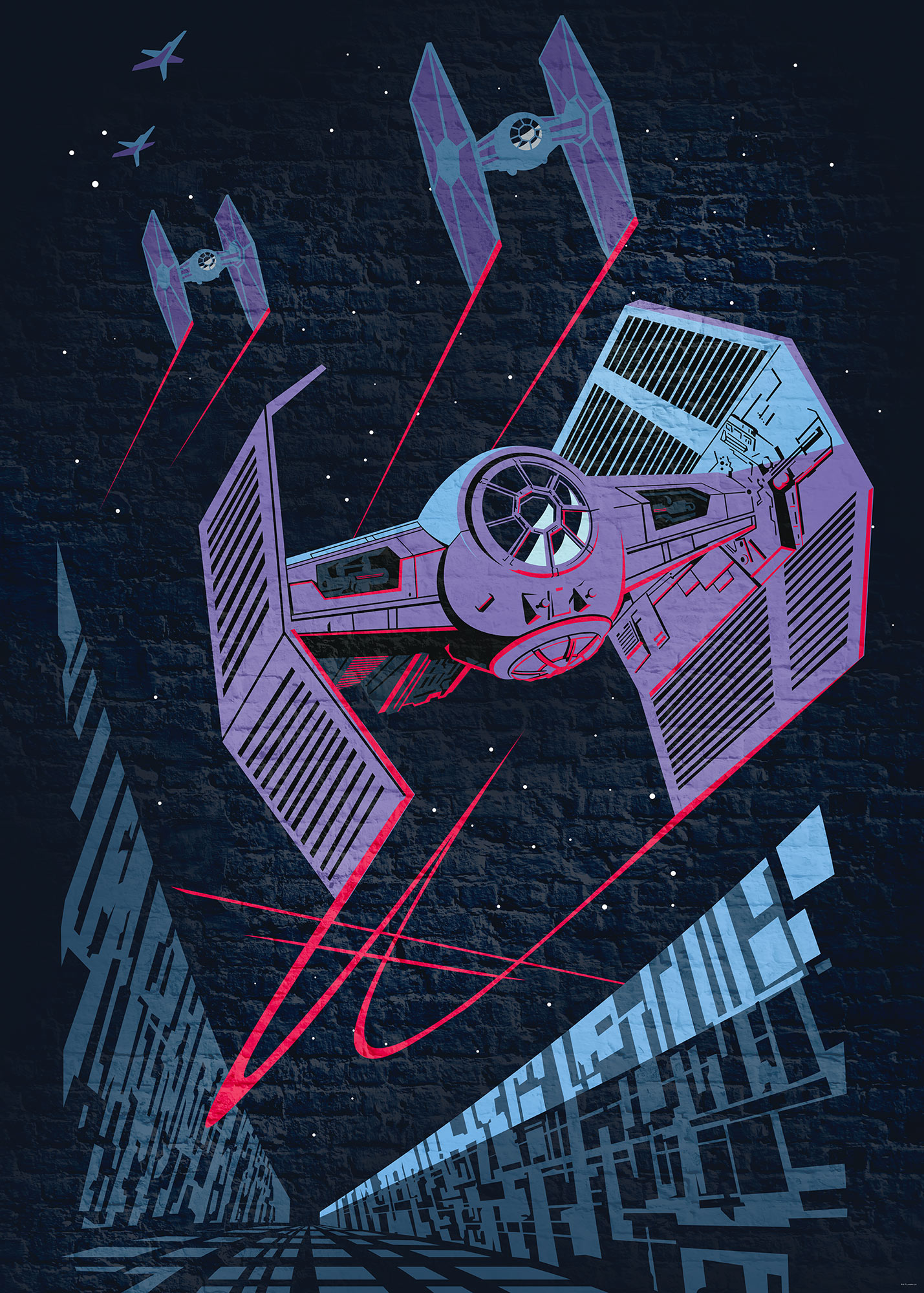 Papier peint Komar - Star Wars Classic Concrete TIE-Fighter - 200 x 280 cm, HEXOA
