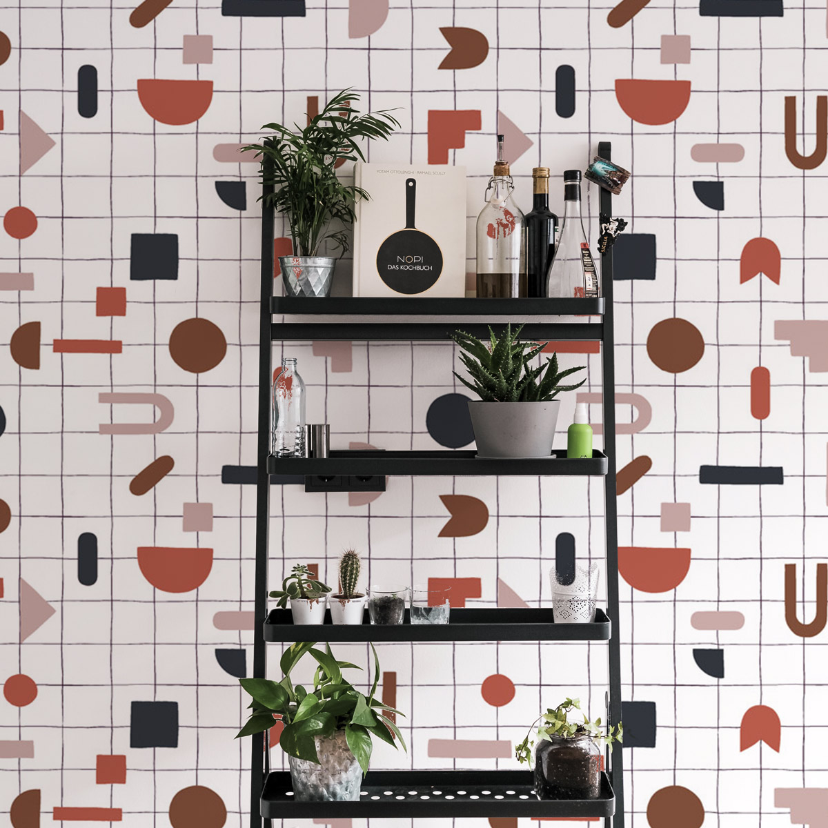Papier peint panoramique Tiles, Blanc 450 x 250cm, ACTE DECO