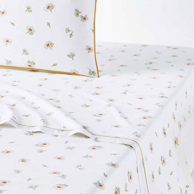 Paquita Floral 100% Washed Cotton Flat Sheet, printed, LA REDOUTE INTERIEURS