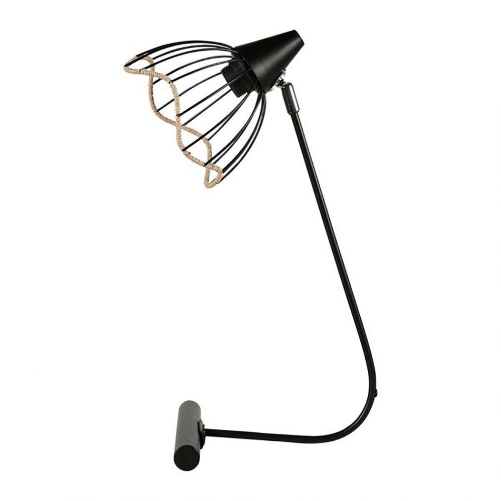 Lampe Métal Noir Abat-jour Filaire Corde, DECORATIE