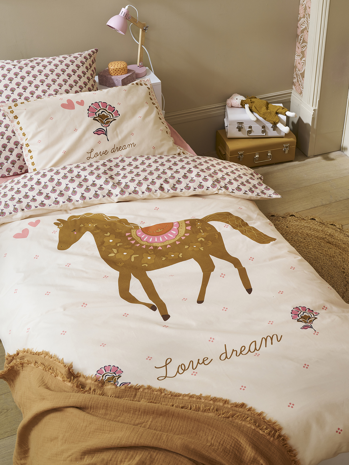 Parure housse de couette + taie d'oreiller ARIZONA DREAM, avec coton recyclé, VERTBAUDET