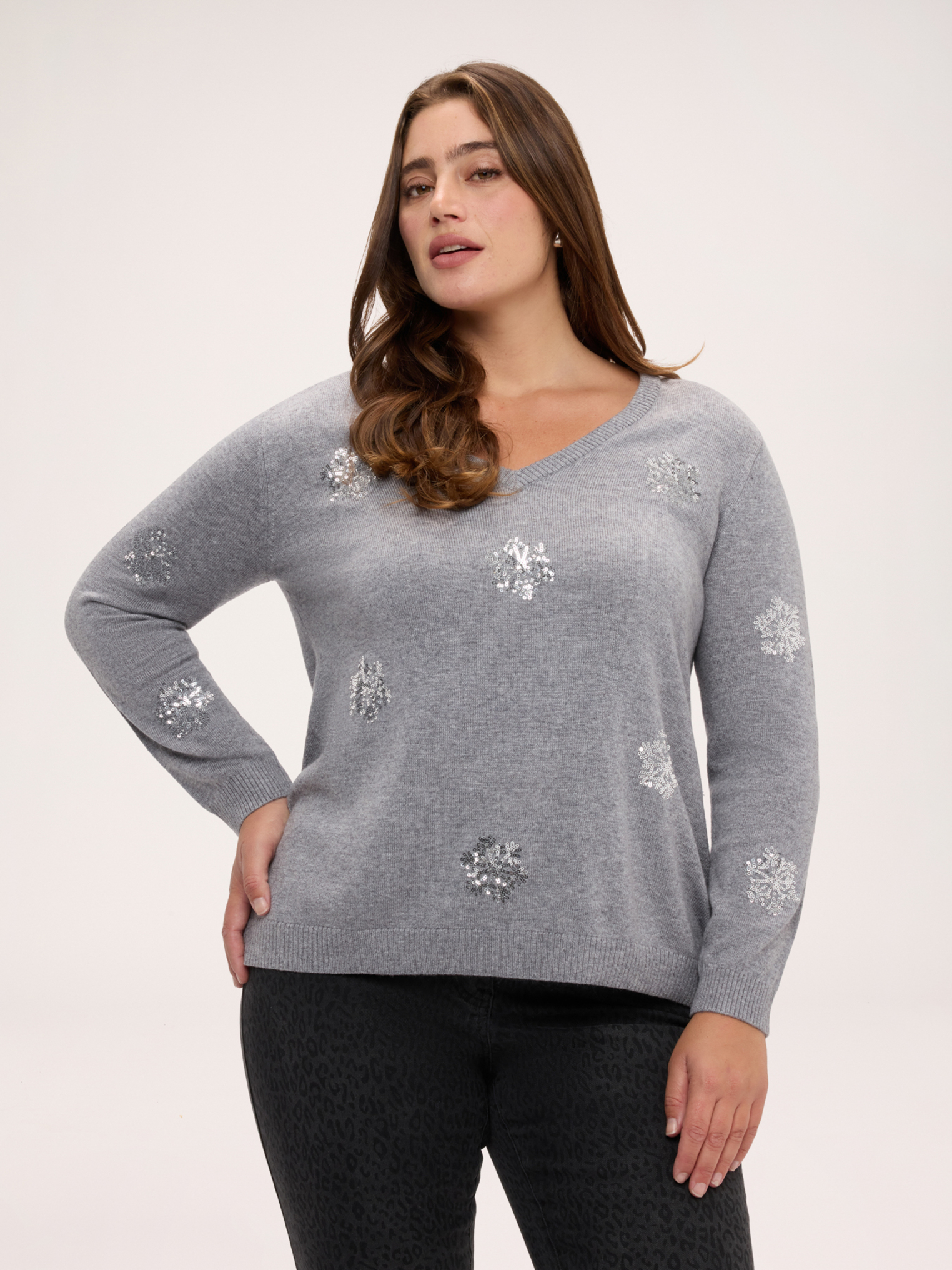 Pull avec paillettes florales, FIORELLA RUBINO